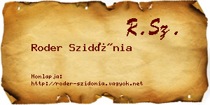 Roder Szidónia névjegykártya